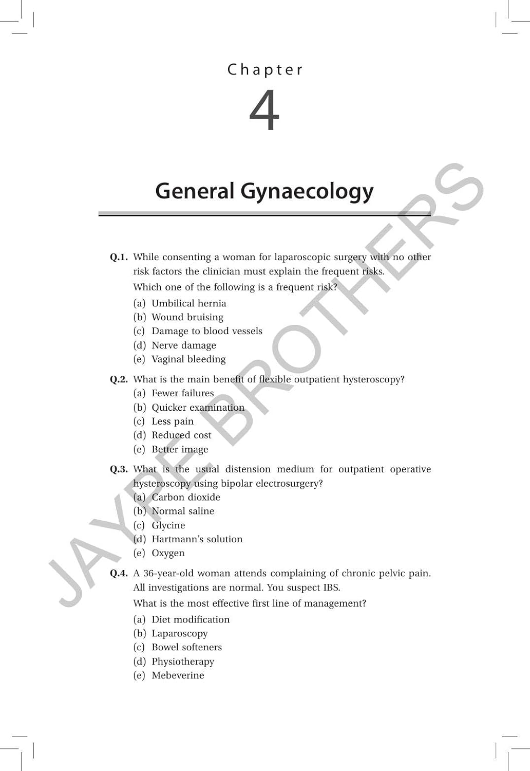 Practice Single Best Answer Questions: MRCOG Part 2