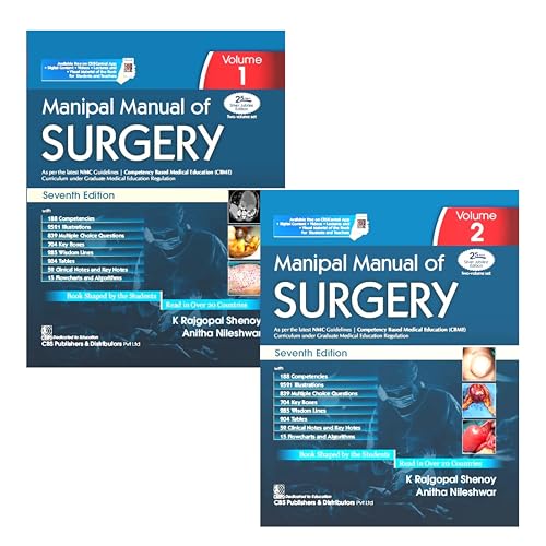 Cover of Manipal Manual Of Surgery 7Ed 2 Vol Set (Pb 2025) (Cbme Edition)
