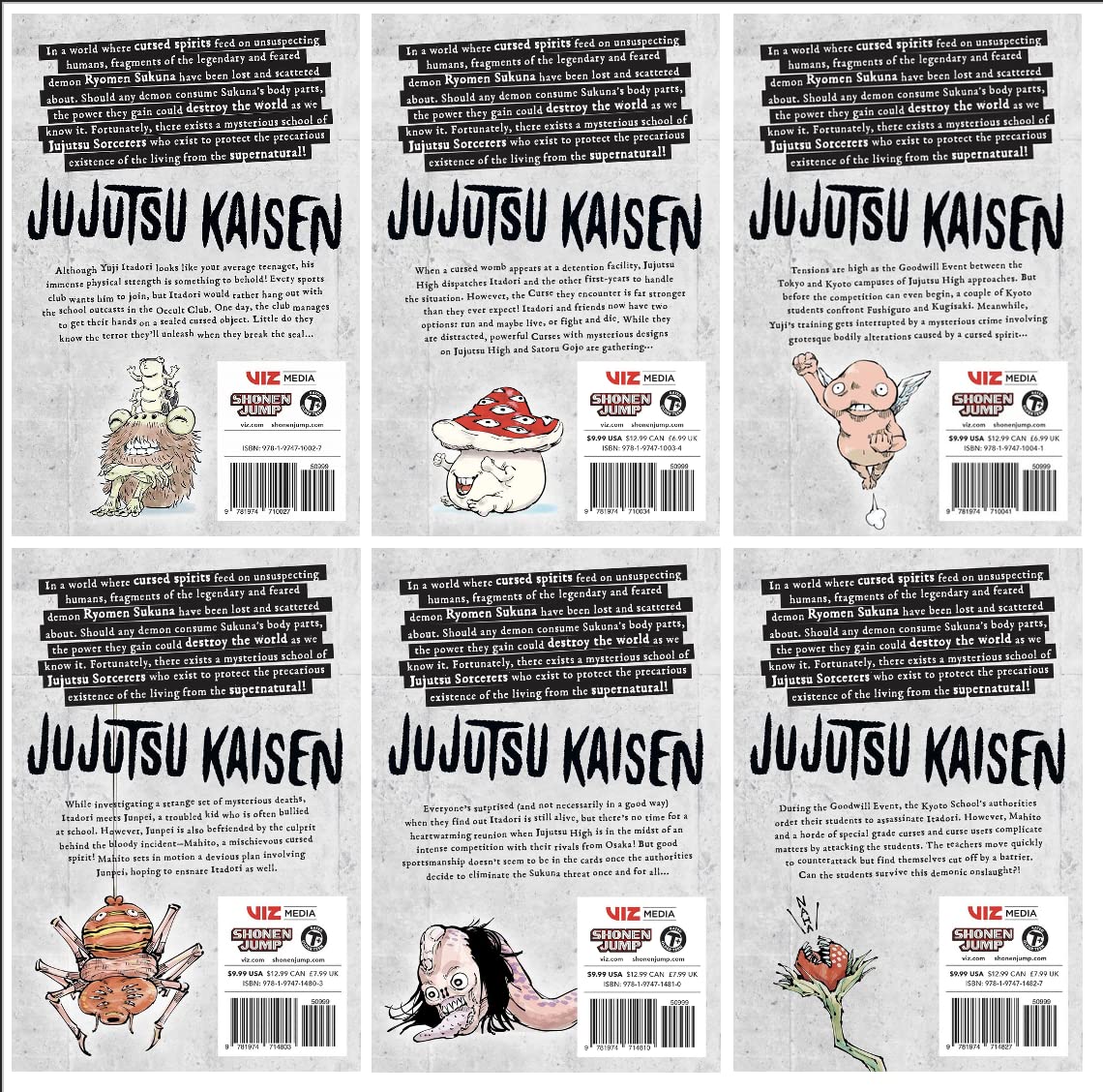 Jujutsu Kaisen Vol. 1,2,3,4,5,6 Bundle Set (6 Book Collection)